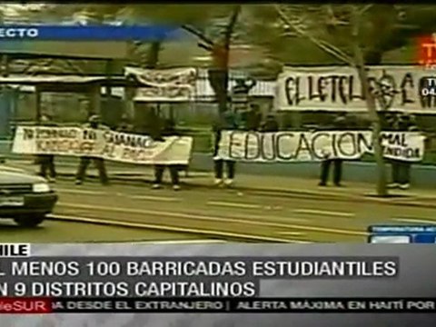 Al menos 100 barricadas estudiantiles en Santiago