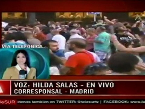 Indignados intentan retomar la Puerta del Sol