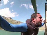 Plongeons depuis un hélicoptère au dessus du lac de Tignes