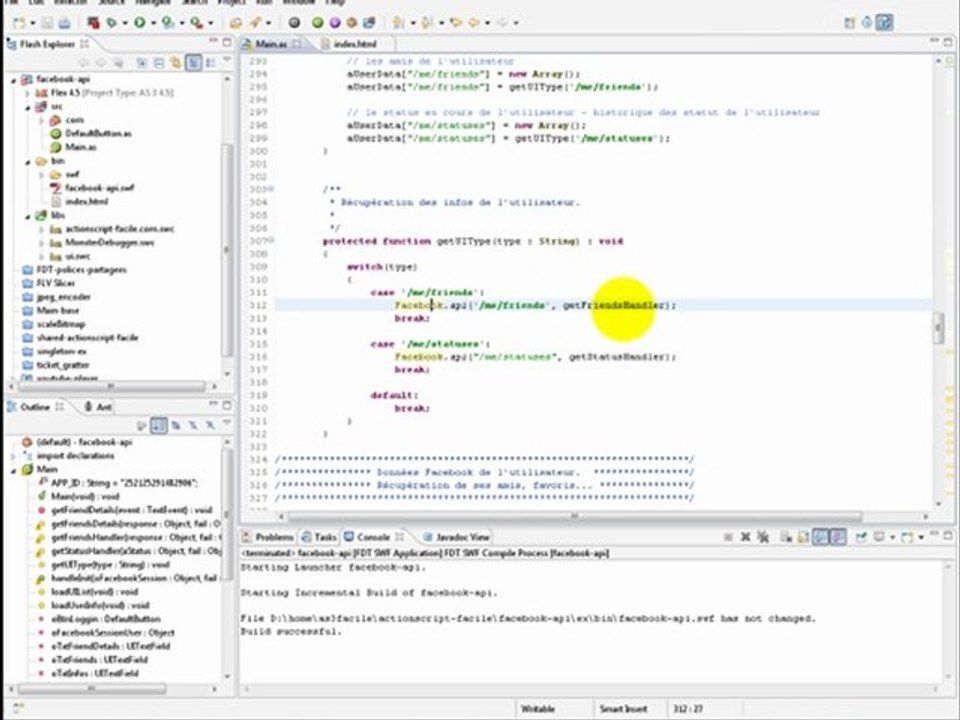 Utiliser les informations Facebook dans une application Flash (API Facebook)