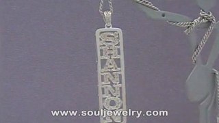 Gold Personalized Vertical Diamond Pendant Name Necklace DN_03