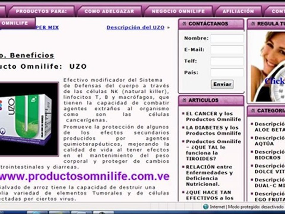 Producto Omnilife UZO efectivo contra el Cáncer.
