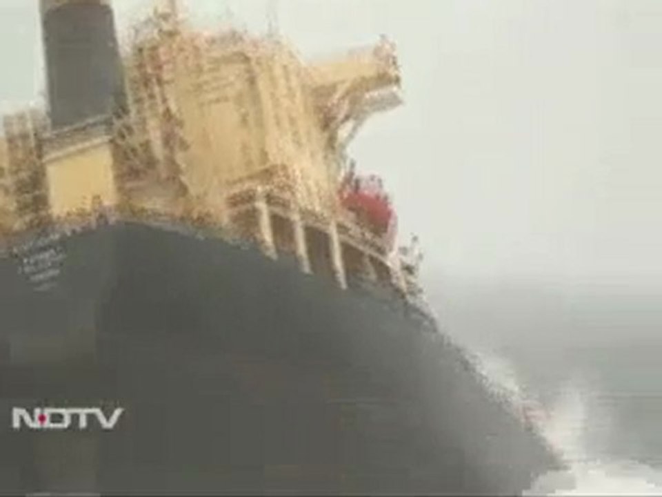 Caught on camera: Ship sinks near Mumbai