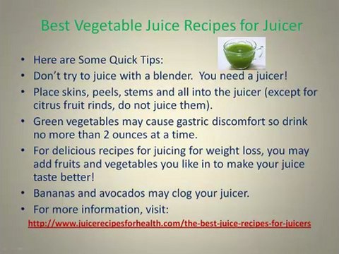 Best Vegetable Juice Recipes for Juicer