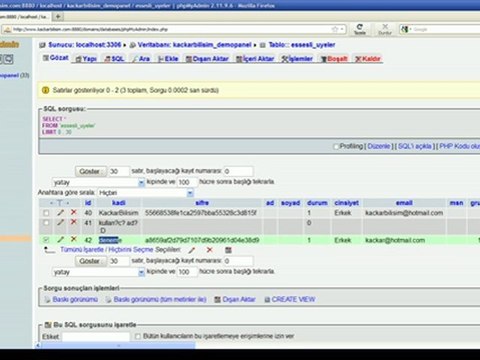 KackarBilisim Sesli Sohbet Paneli Myadmin'den Yetki Yazma Videolu Anlatım