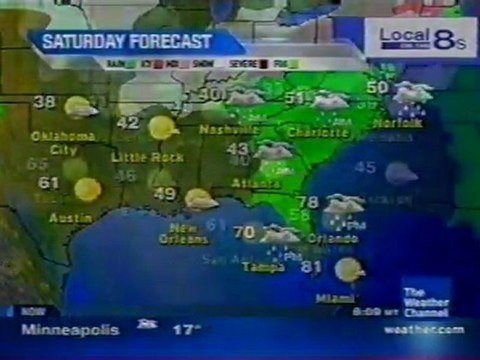 TWC Satellite Local Forecast from January-February 2011 Morning #10