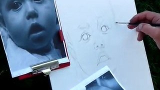how to draw a realistic babyface in oil in one hour pt1