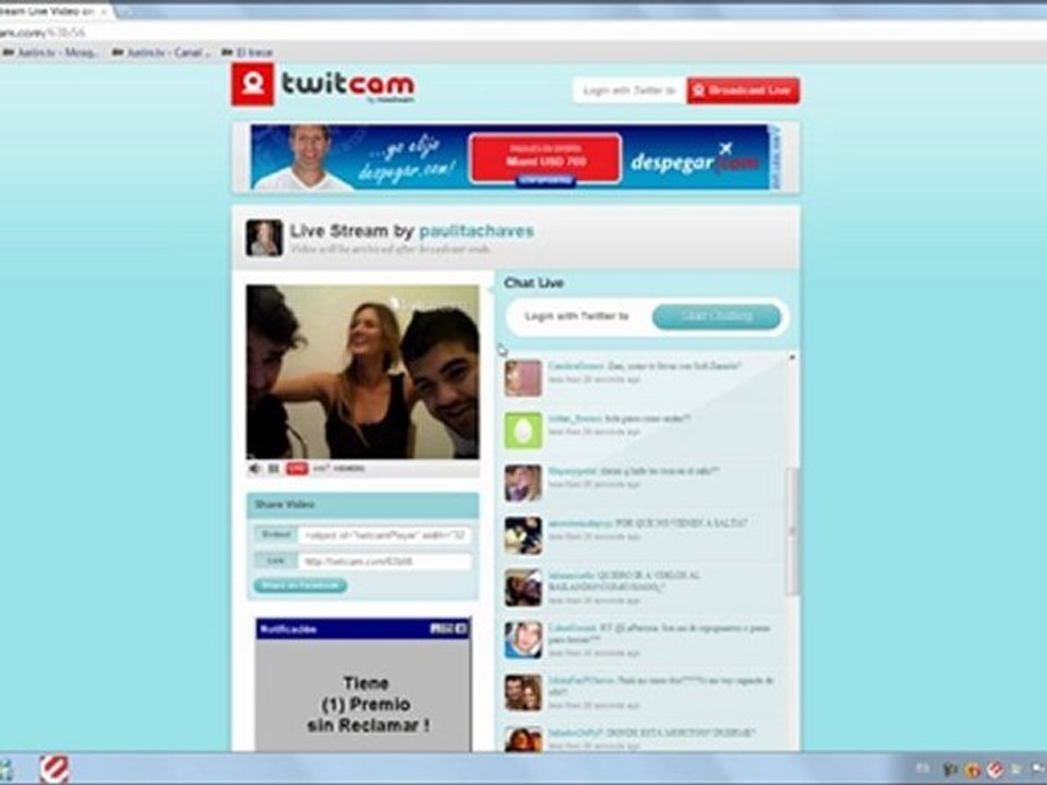 Pedro y Paula twitcam 1 - 07 de Agosto 2011