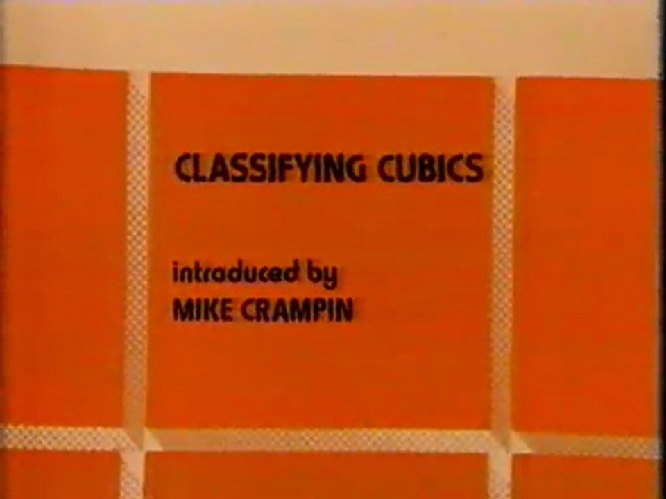 Maths Foundation Course 06 : Classifying Cubics