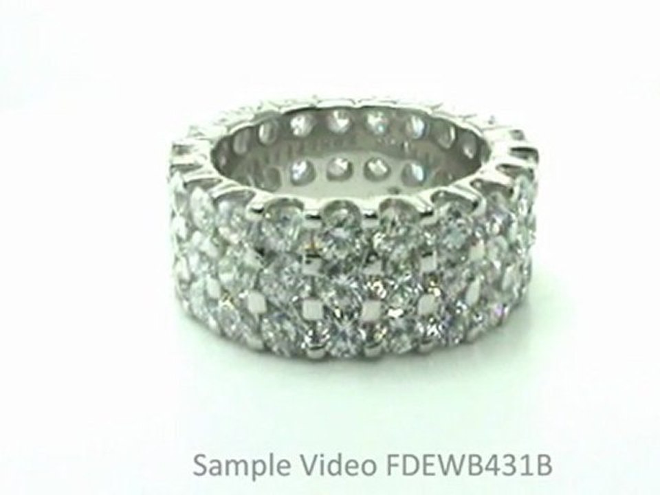 FDEWB431B 3Row Round Diamond Prong Set Eternity Band