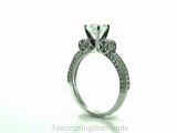 FDENS3132CUR Cushion Cut Diamond Engagement Ring With Milgrain And the Edges