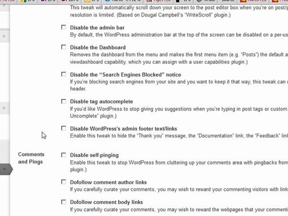Wordpress Plugin WP-Tweaks
