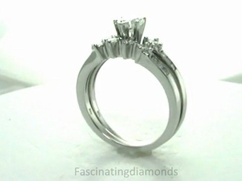 FDENS3121HT Heart Shape And Princess Diamond Bridal Rings Set Kite Shape