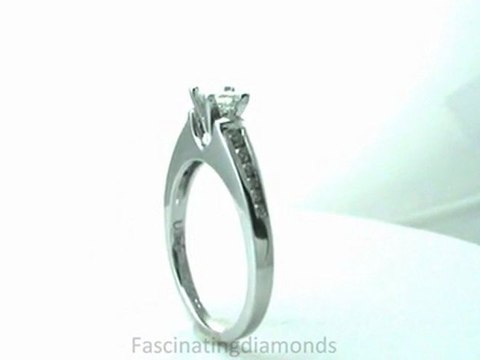 FDENS3097PRR Princess Cut Diamond Engagement Ring With Round Side Stones In Channel Set