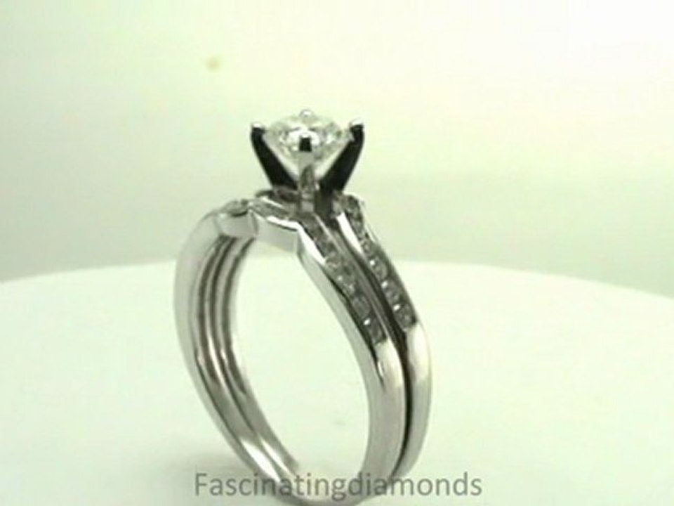 FDENS3092RO  Round Shape Diamond Intetrwined Channel Bridal Wedding Rings Set