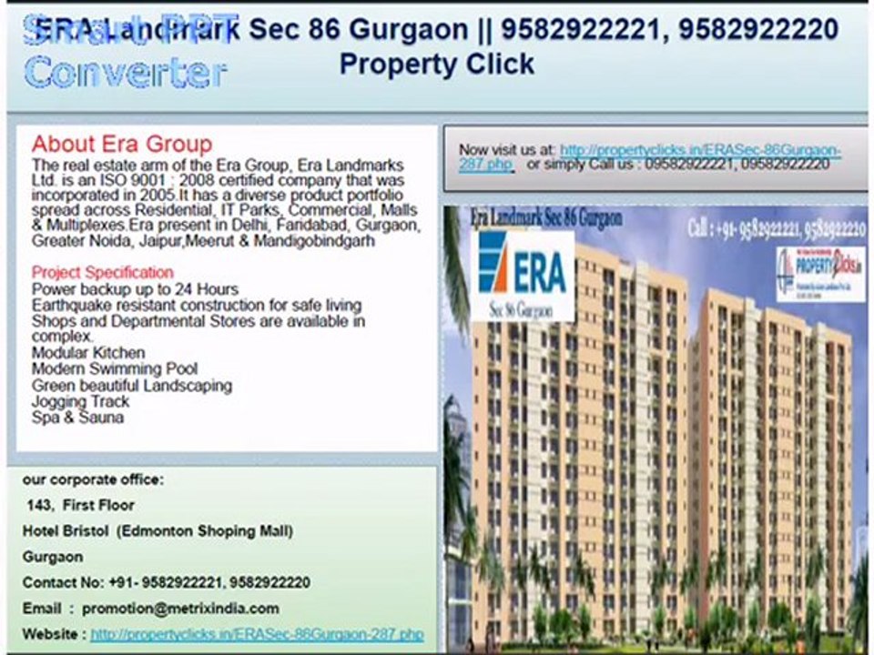 Era Landmark Sec 86 Gurgaon || 9582922221, 9582922220 | Property Click