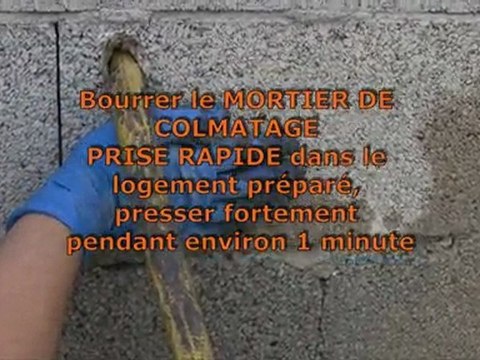 Mortier anti infiltrations eau Prise ultra rapide Colmatage Scellement drain Reparation tuyau beton