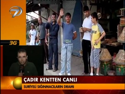 16 Haziran 2011 Ahmet Gemici 3G ile Hatay Suriye sınırı canlı bağlantı Kanal7 Haber