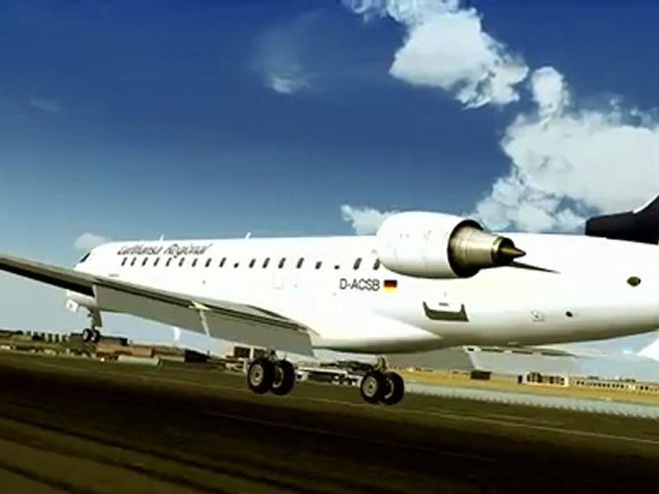 Lufthansa CRJ 700 Regional Landing at Frankfurt Main,flight simulator fighter planes
