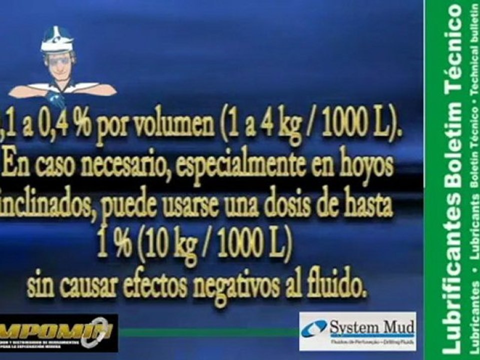 Aditivo lubricante de coronas y astas en explotaciones mineras - Lodos de perforacion Systemmud