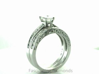 FDENS816EM Emerald Cut Diamond Wedding Rings Set In Channel Setting