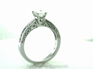 FDENS816EMR Emerald Cut Diamond Engagement Ring Vintage Style Channel Set