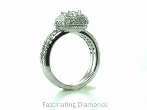 FDENR8578EM Emerald Cut Diamond Wedding Rings In Vintage Pave Setting