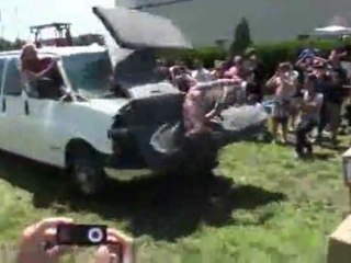 Idiot Vs Speeding Truck Video Fail