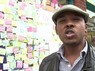 Locals write messages to deal with riot aftermath