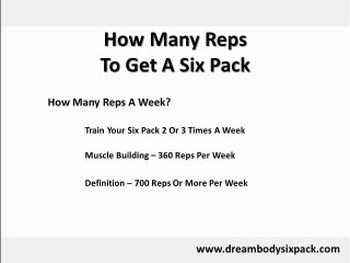 How Many Reps To Get A Six Pack