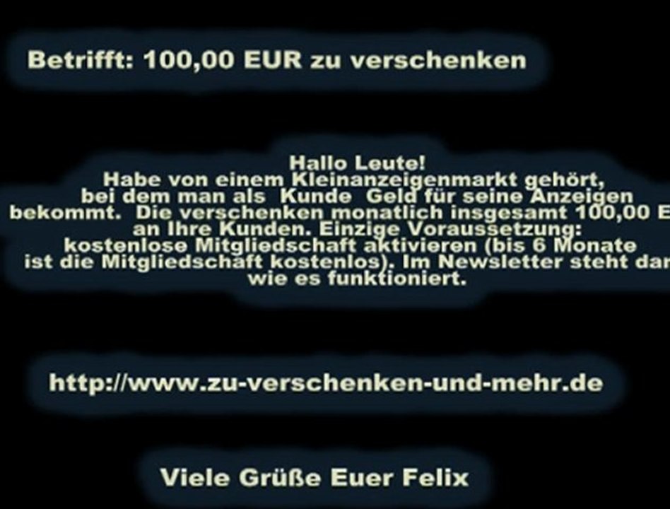 100 eur zu verschenken