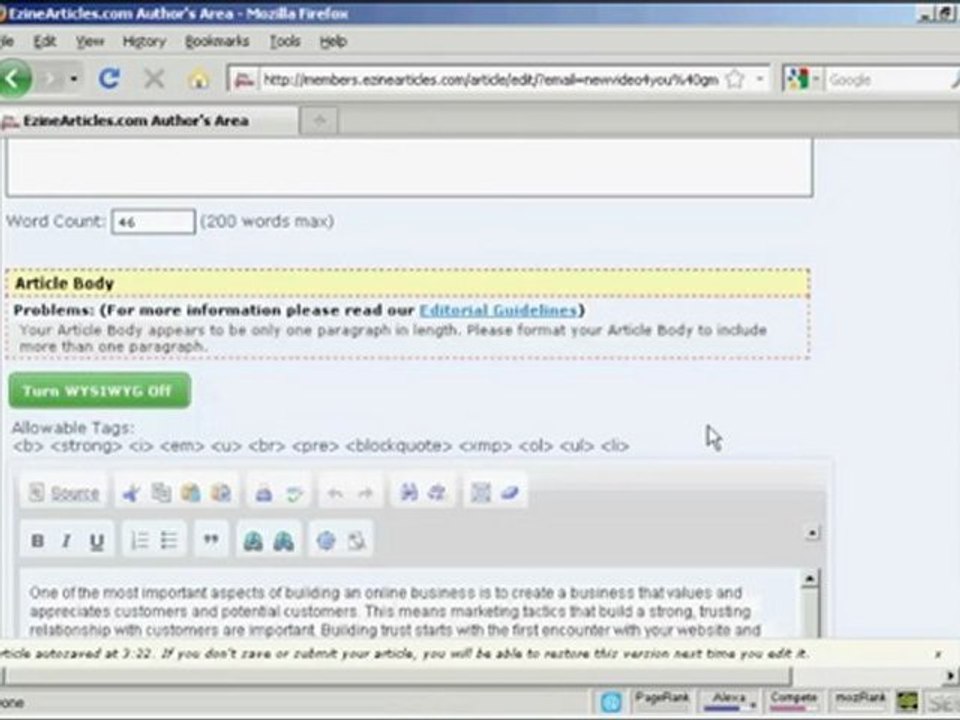 Search Engine Marketing Bendigo: Article Submissions