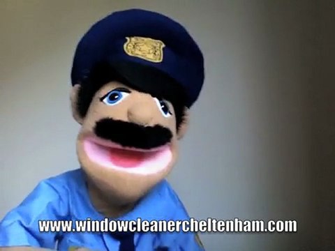 Officer Larry goes after a window cleaner