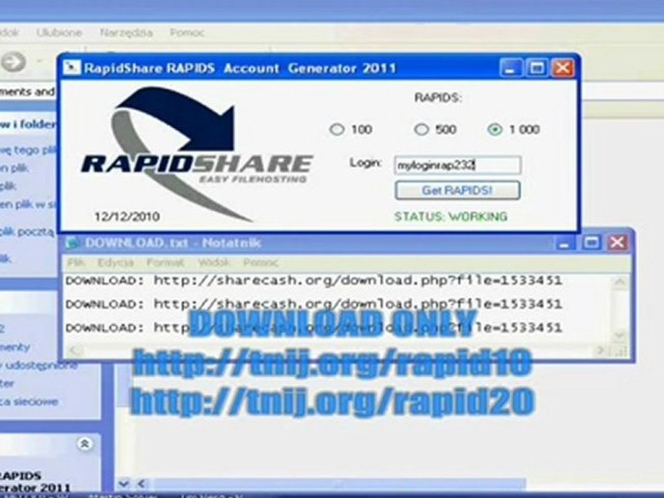 Free RapidShare Points Account Generator 2011 Download