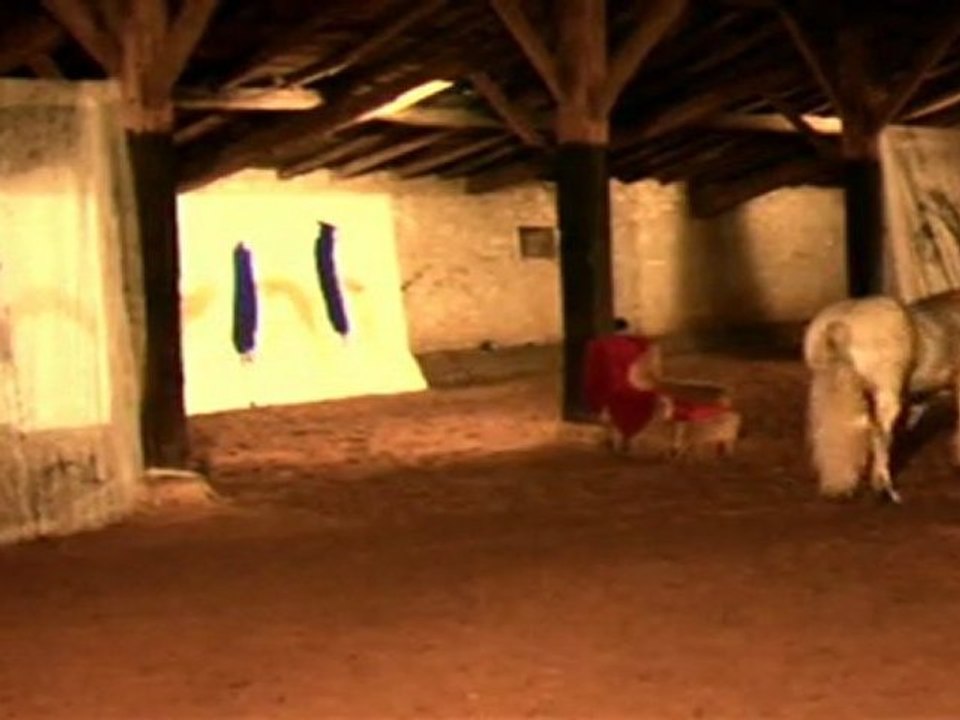 Tango du Cheval Mac Bruist avec Olivier Schneider  et le peintre Arnaud Darne pour les Folies-Cheval 2011