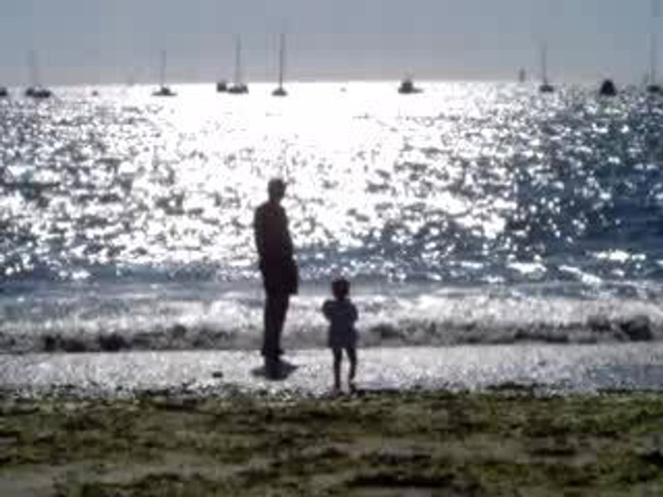 Father & son on the beach