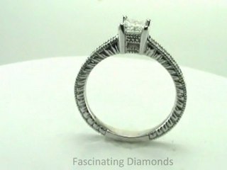 FDENR667PR  Princess Cut Diamond Engagement Ring Vintage Style Pave Set