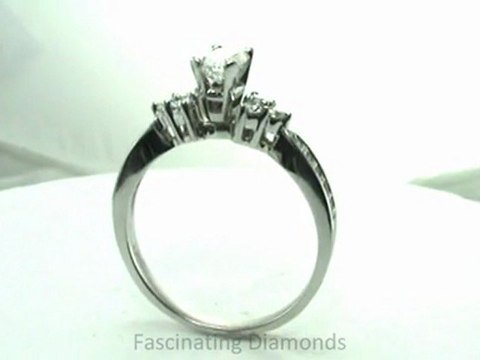 FDENS3081EMR Emerald Cut Fleur Diamond Pave-Set Engagement Ring