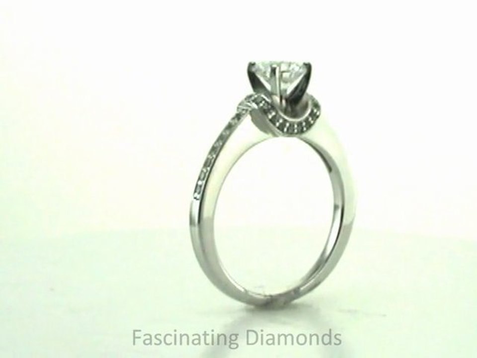 FDENS3078ROR Round Diamond Engagement Ring With Round Pave Set Side Stones