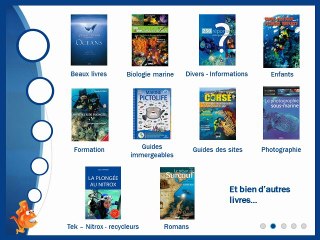 Présentation des rayons Librairie et Bijouterie de Scubazar.fr