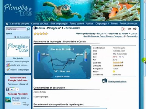 Carnet de plongée en ligne - Plongée Loisir.com