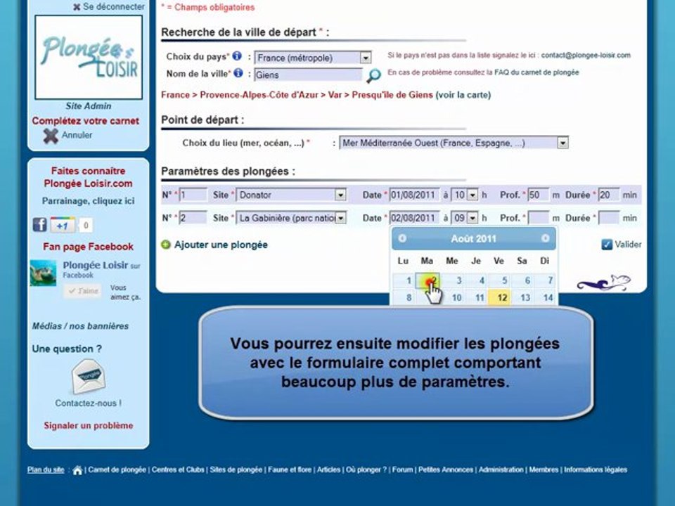 Carnet de plongée en ligne : remplissez rapidement vos plongées !