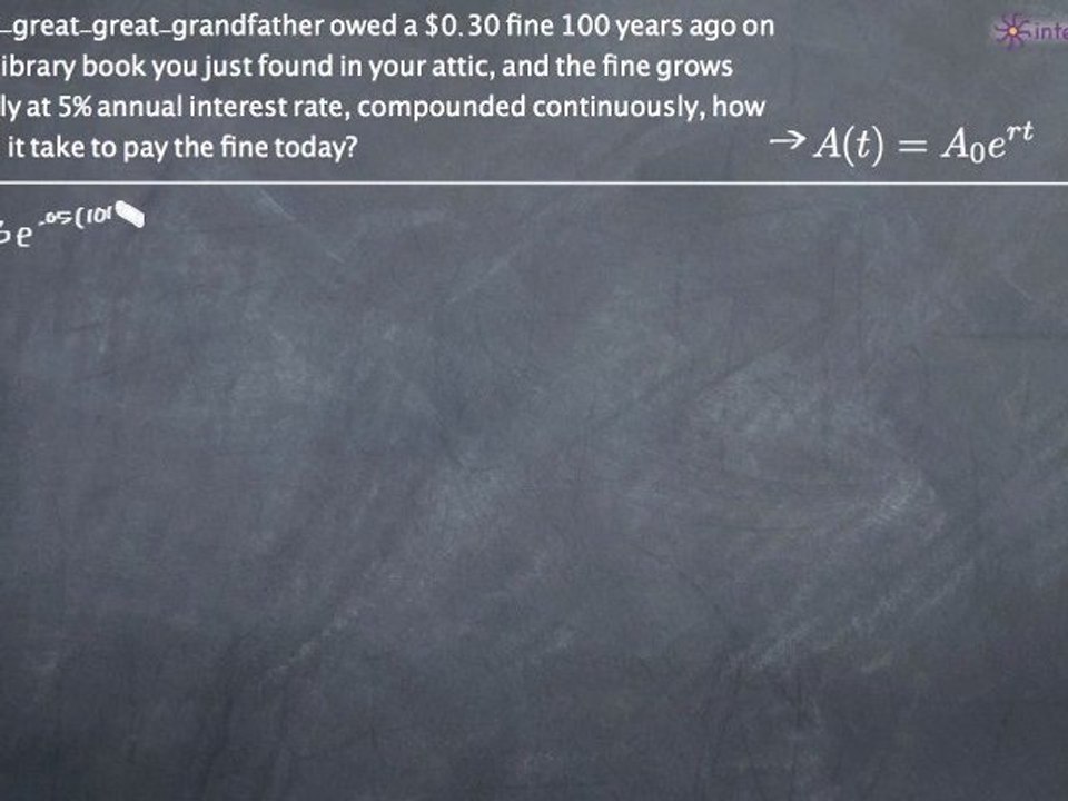 Continuously Compound Interest Example 1