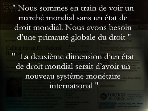 Attali Prône le gouvernement mondial au CFR - 11 août 2011 -