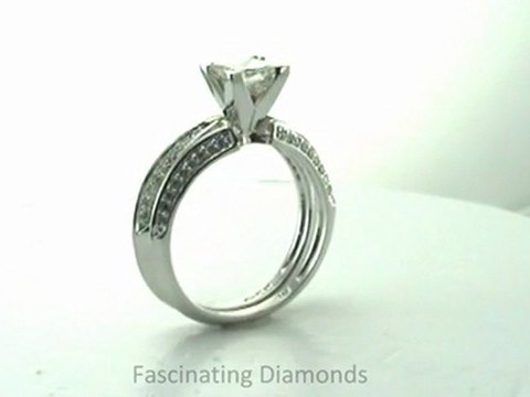 FDENS3049PR Princess Cut Diamond Knife Edge Split Band Wedding Bridal Rings Set