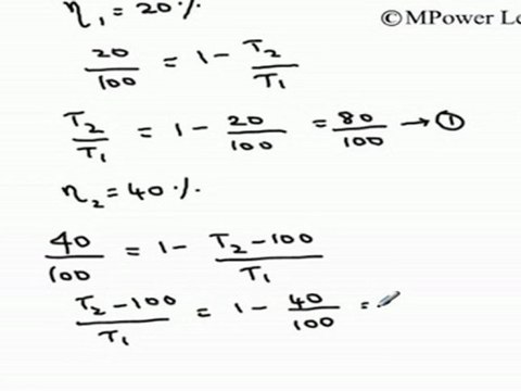 (Kinetic Theory of Gases and Thermodynamics) - Efficiency of Carnot Engine