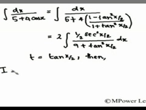 Indefinite Integrals - Trignometric half angles substitution