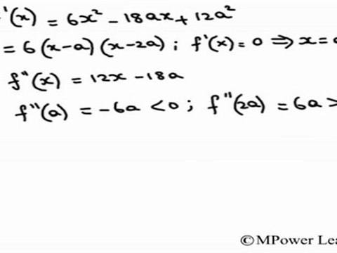 (Application of Derivatives) - Local Extremum of cubic polynomial