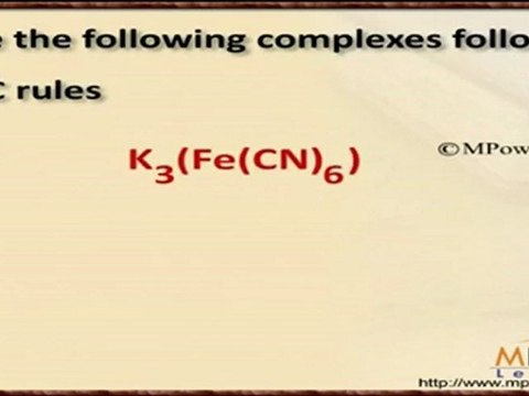 Coordination Compounds and Organometallic Compounds - IUPAC name of complex - 2