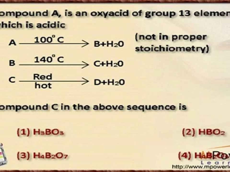 p-Block Elements -- I - Action of heat on Oxyacids of Group 13